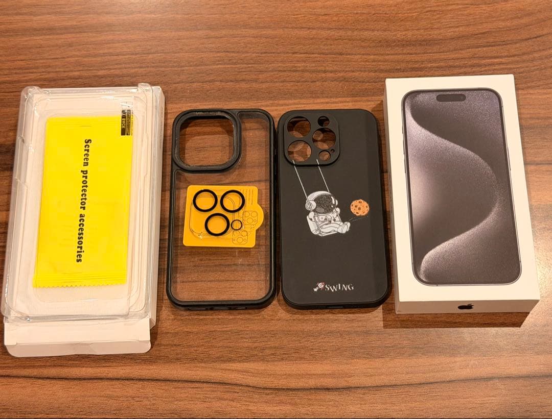 iPhone 15 Pro SIMフリー　ブラックチタニウム＋ケース+ フィルム