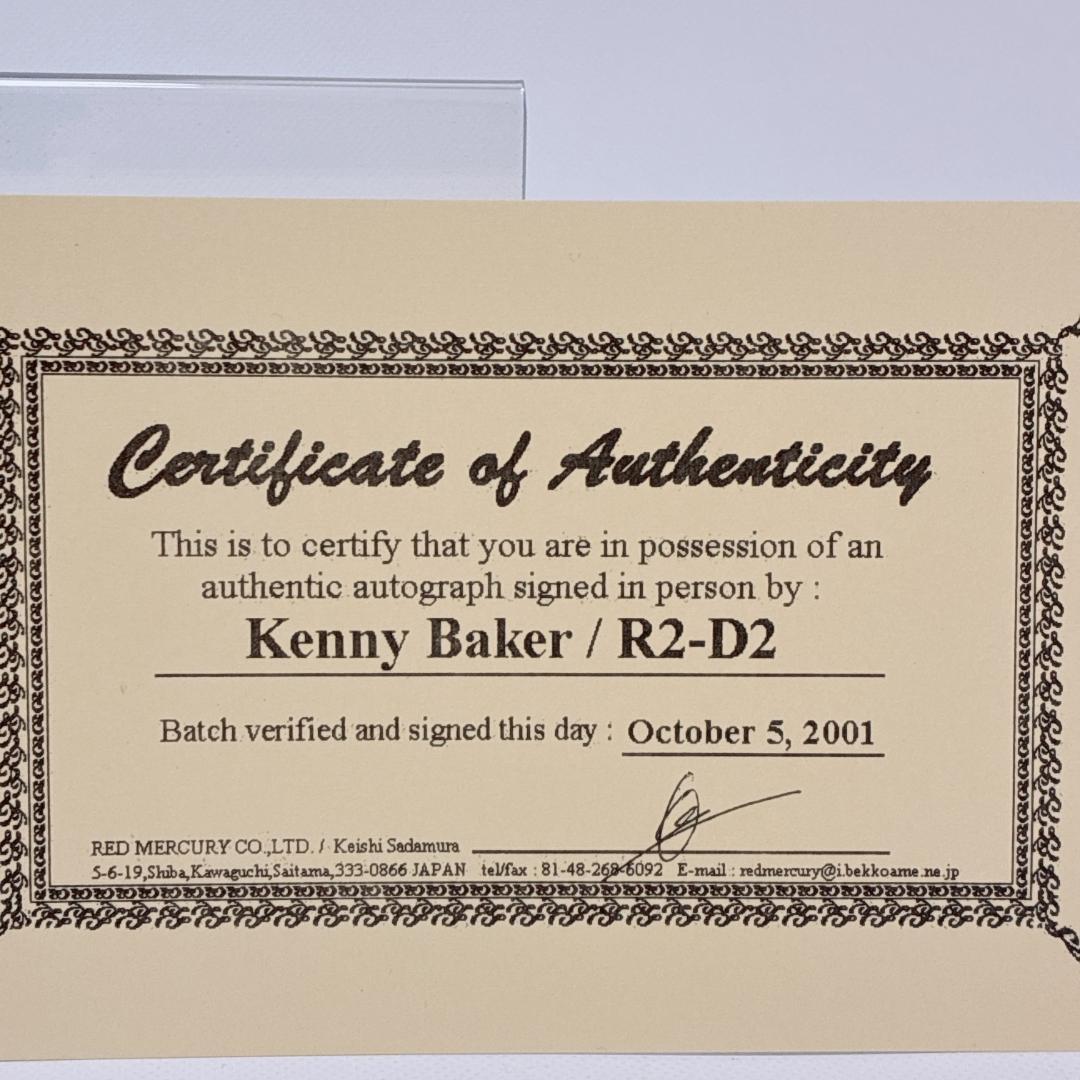 スターウォーズ R2-D2 ケニー・ベイカー氏直筆サイン入 未開封 保証書付