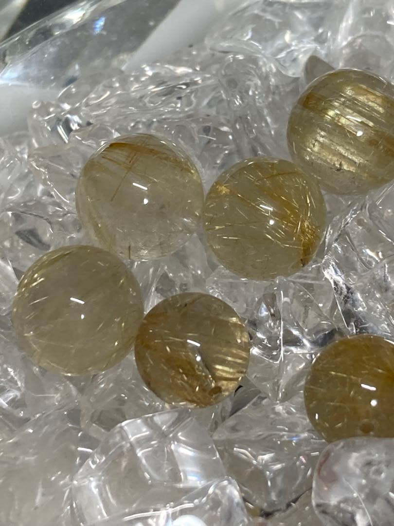 天然石　パワーストーン　ルチルクォーツ　等々12粒セット