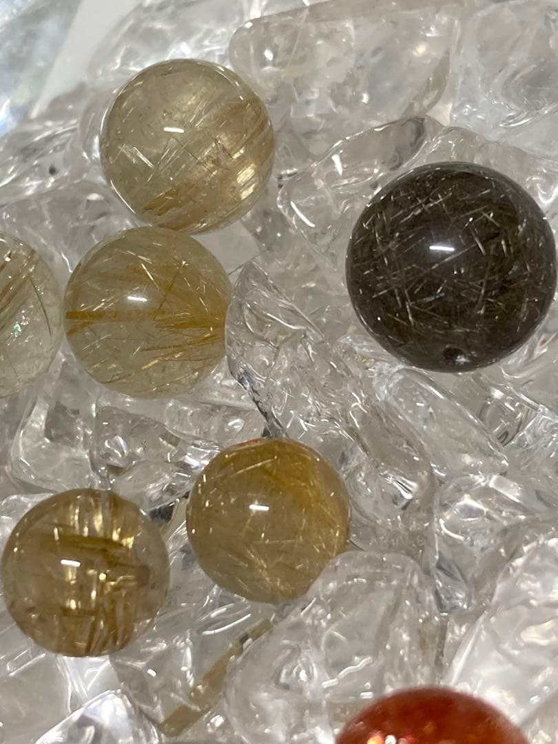 天然石　パワーストーン　ルチルクォーツ　等々12粒セット