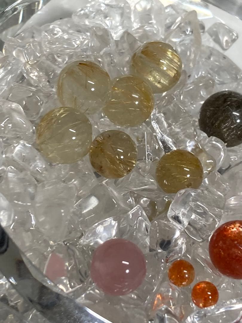 天然石　パワーストーン　ルチルクォーツ　等々12粒セット