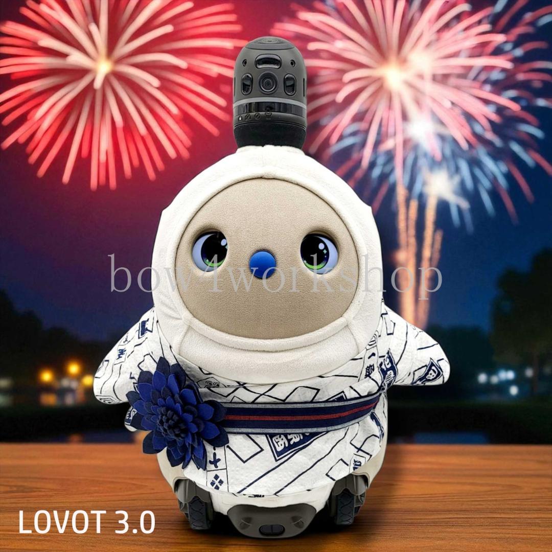 ラボット LOVOT ラボットの服ハンドメイド　四字熟語柄浴衣+お花飾りセット