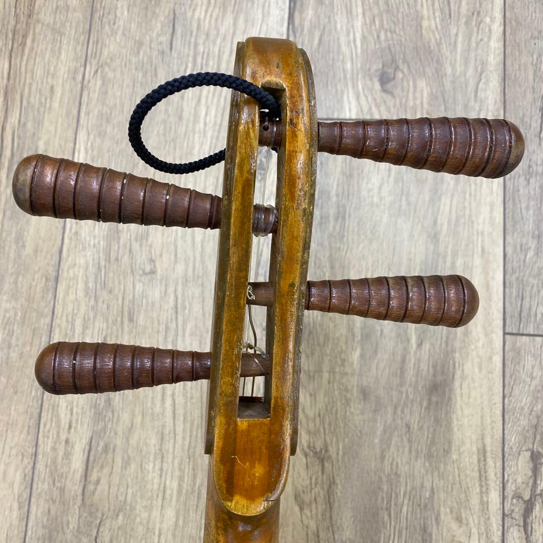 中国美術　木製　四弦秦琴　袋付　106㎝　東な7-1208