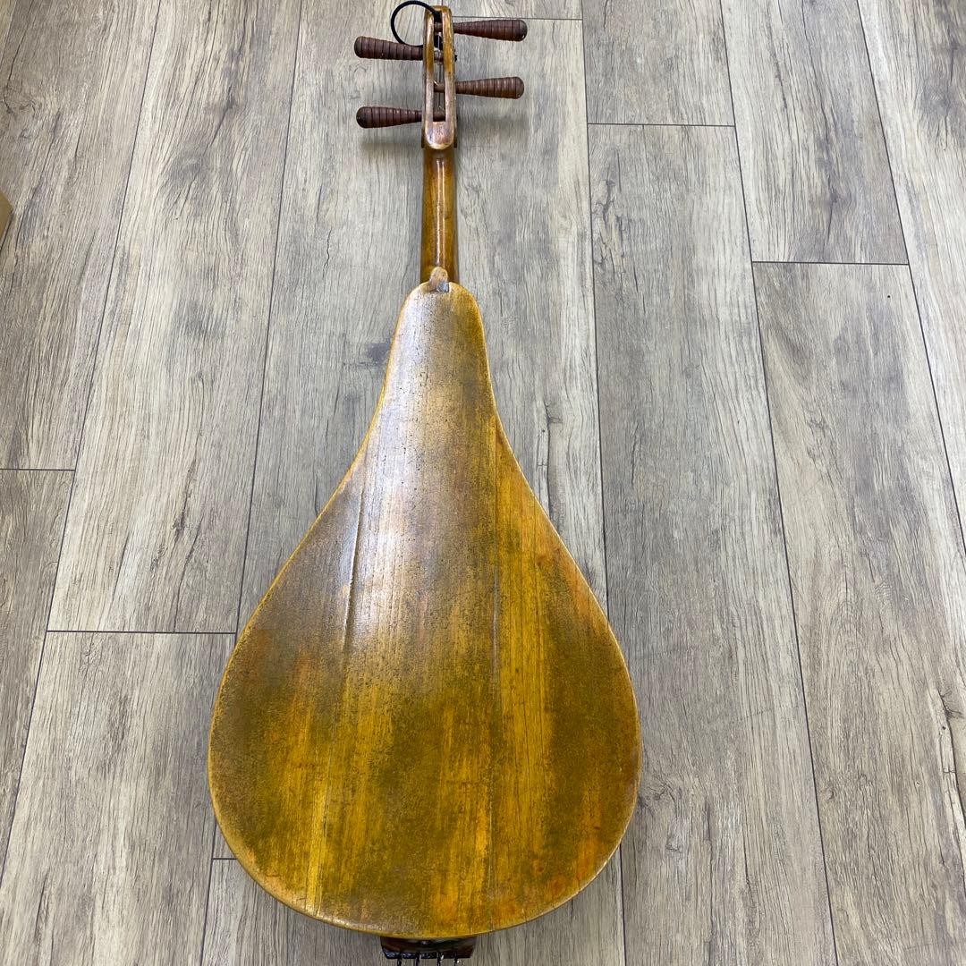 中国美術　木製　四弦秦琴　袋付　106㎝　東な7-1208