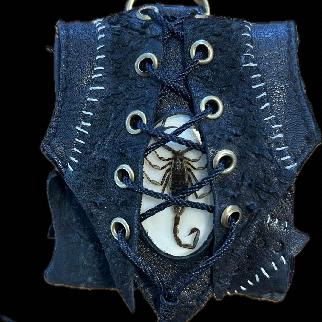 Kmrii風 パッチワークデザイン スコーピオンウォレット レースアップ