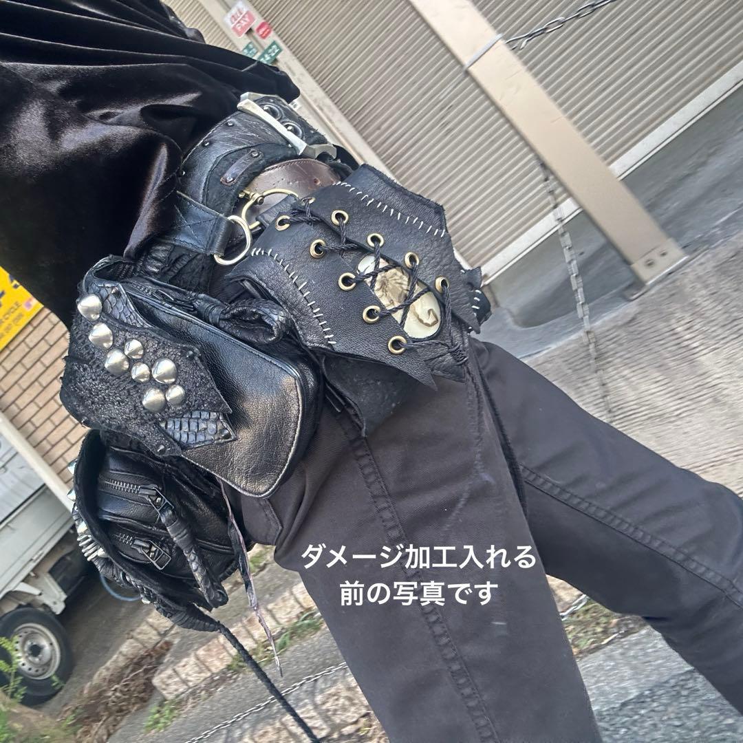 Kmrii風 パッチワークデザイン スコーピオンウォレット レースアップ