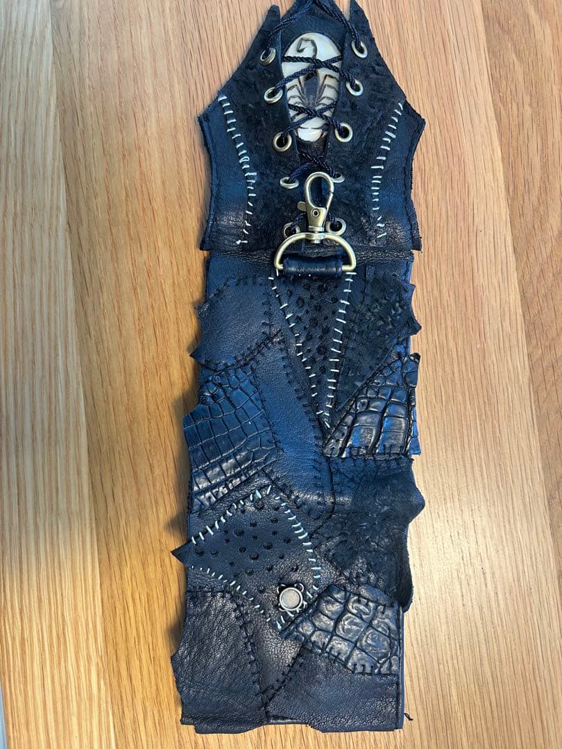 Kmrii風 パッチワークデザイン スコーピオンウォレット レースアップ