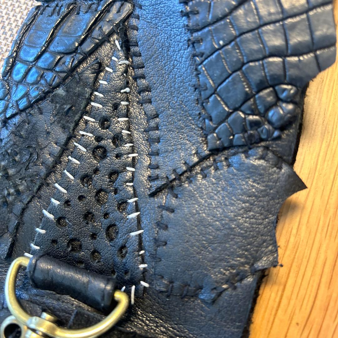 Kmrii風 パッチワークデザイン スコーピオンウォレット レースアップ