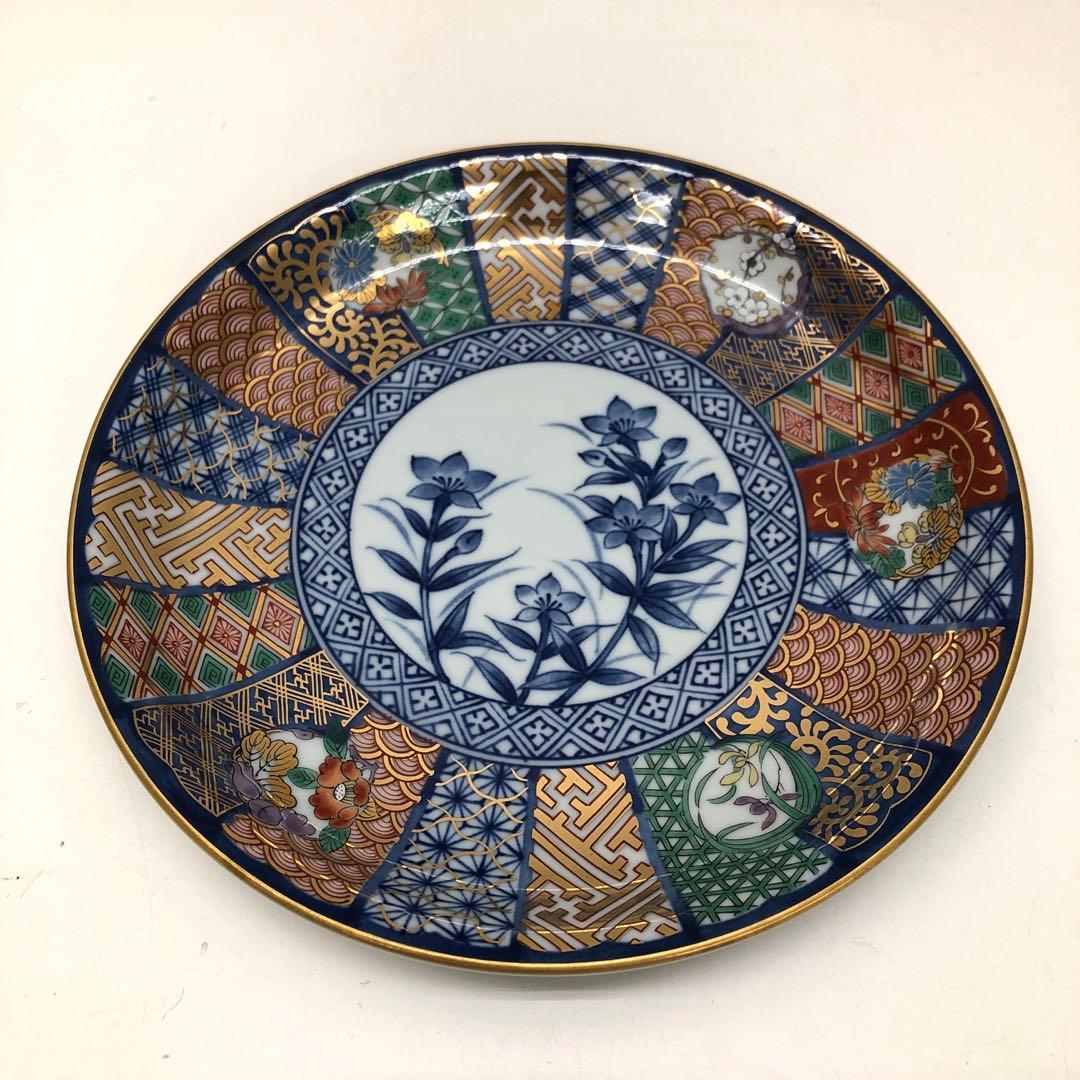 【未使用】有田焼　古伊万里　盛皿揃　金彩　祥瑞花丸紋