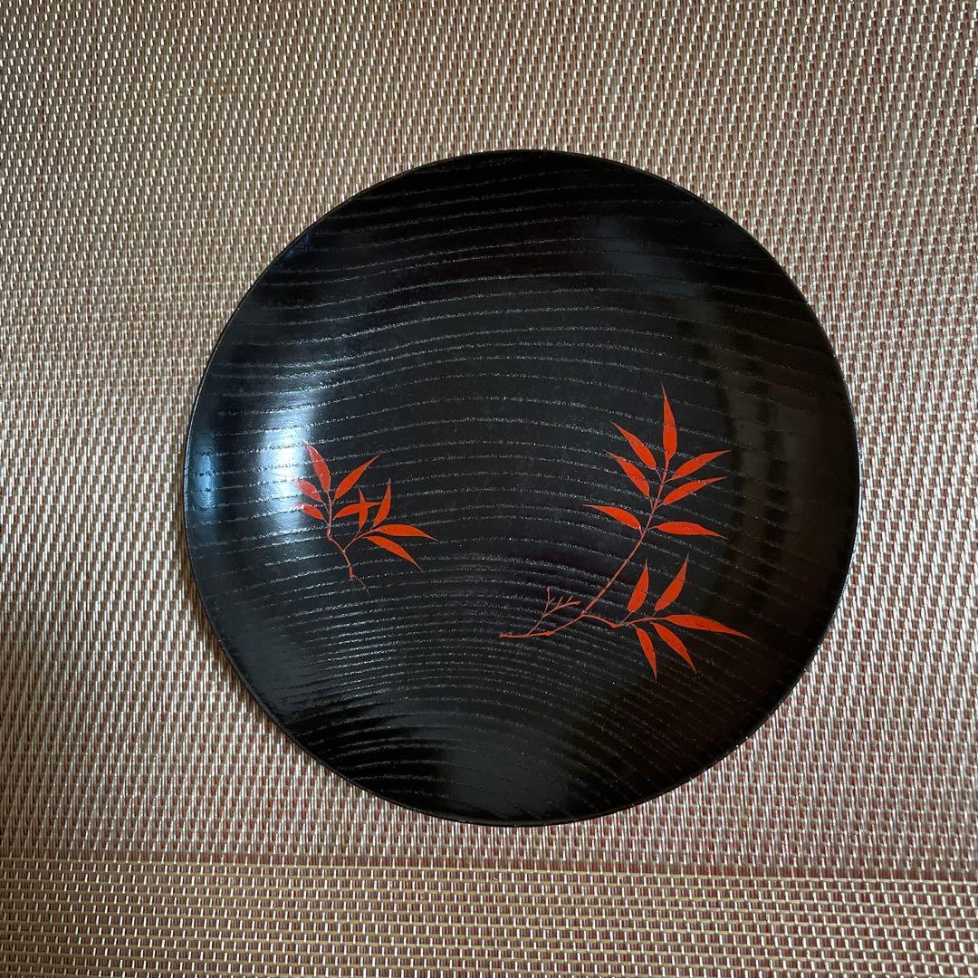 ♦︎【美品❤️銘々皿】 高級漆器　草花絵　供箱　5客 ♦︎