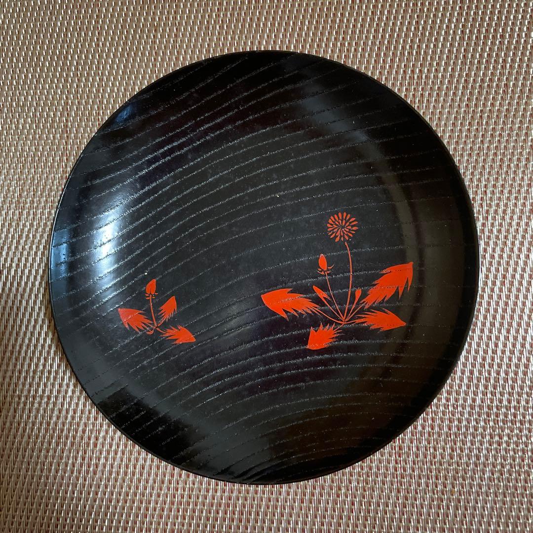 ♦︎【美品❤️銘々皿】 高級漆器　草花絵　供箱　5客 ♦︎
