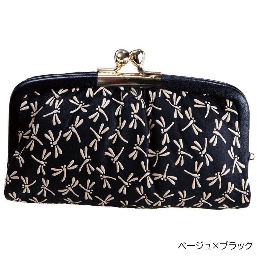 鹿革印傳本漆 トンボ柄 親子がま口財布 419-3