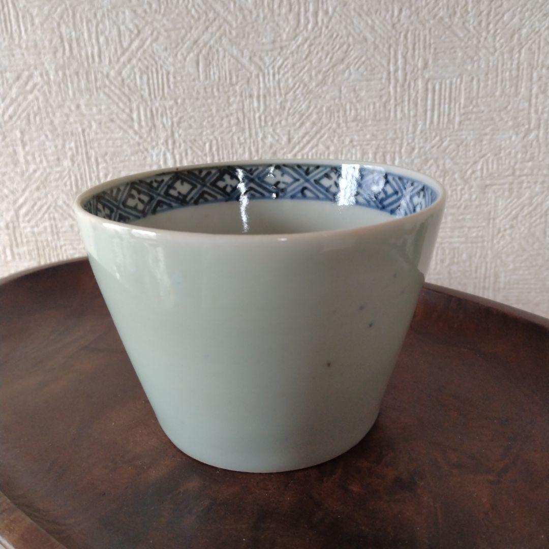 古伊万里青磁染付大振り蕎麦猪口
