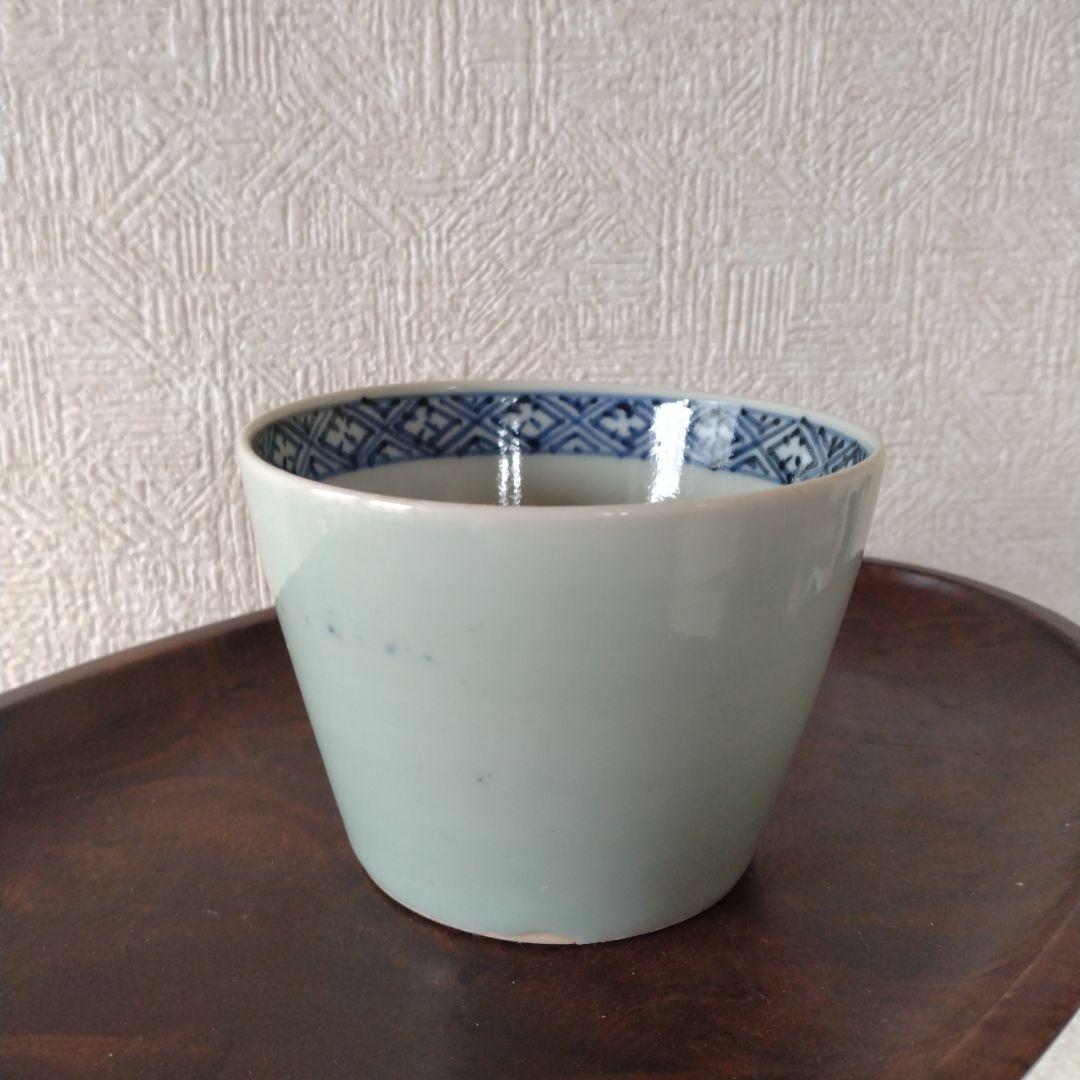 古伊万里青磁染付大振り蕎麦猪口