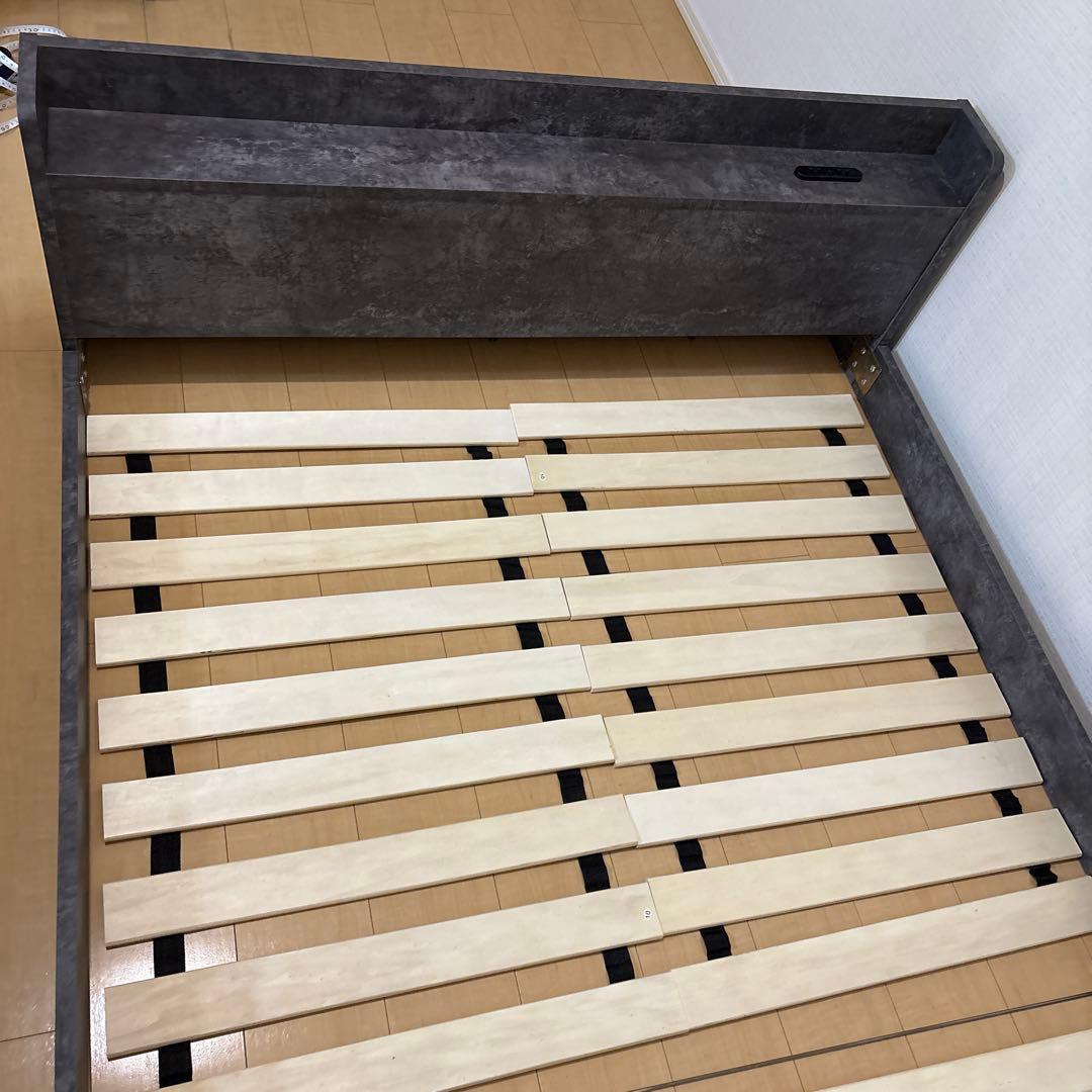 【超美品】棚付きすのこローベッド 『Etany エタニー』 セミダブル