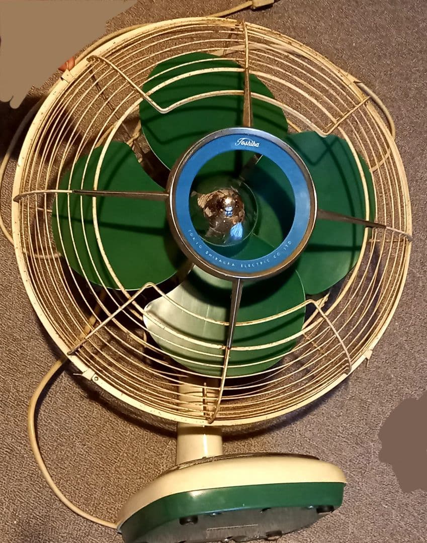 レトロ　東芝　扇風機　LV型　グリーン　動作確認済み