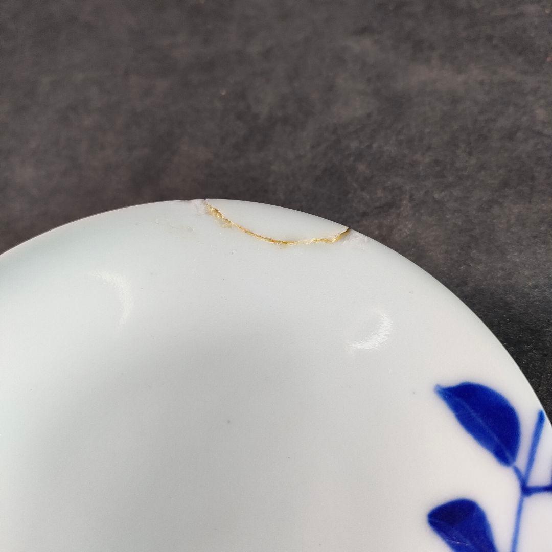 C17-1/平安柏泉造/染付南天図文皿19客/向付/小付/銘々皿/懐石料理