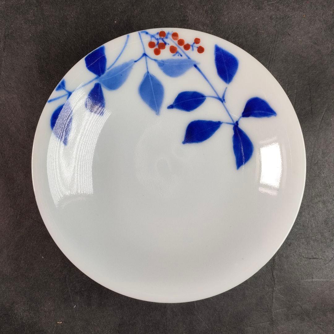 C17-1/平安柏泉造/染付南天図文皿19客/向付/小付/銘々皿/懐石料理