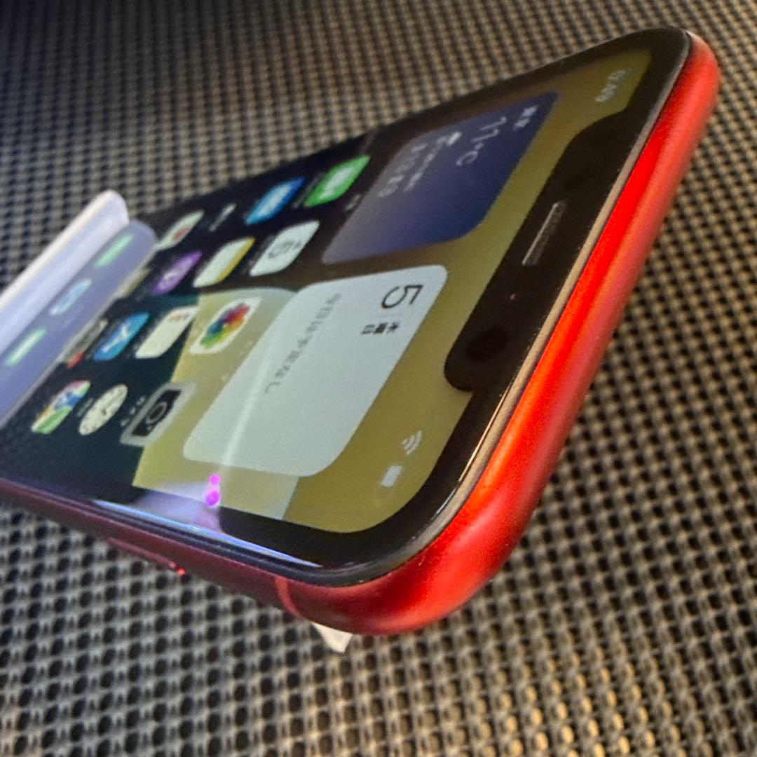 iPhone XR 64GB レッド SIMフリー バッテリー互換新品交換済み