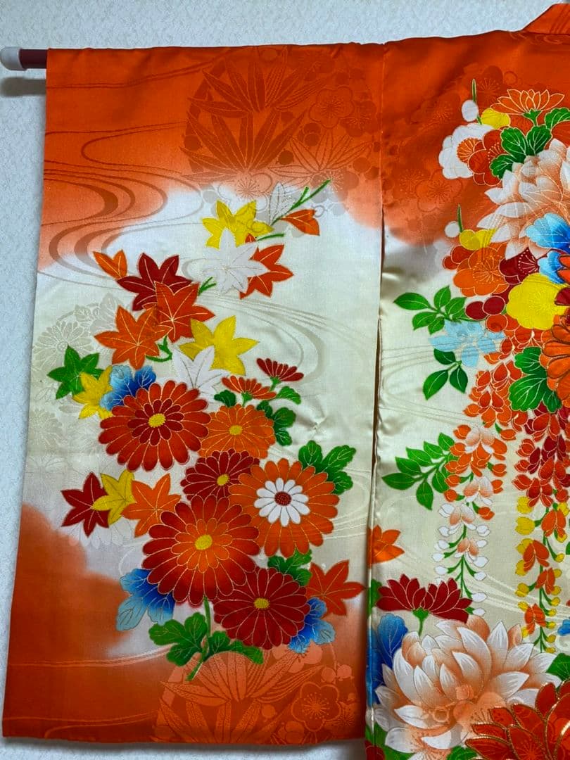 No.128アンティーク子供着物正絹七五三着丈93.5センチ裄丈45センチ