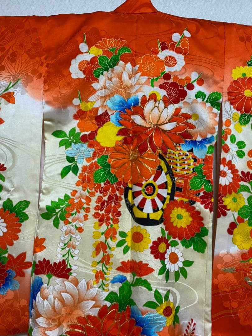 No.128アンティーク子供着物正絹七五三着丈93.5センチ裄丈45センチ