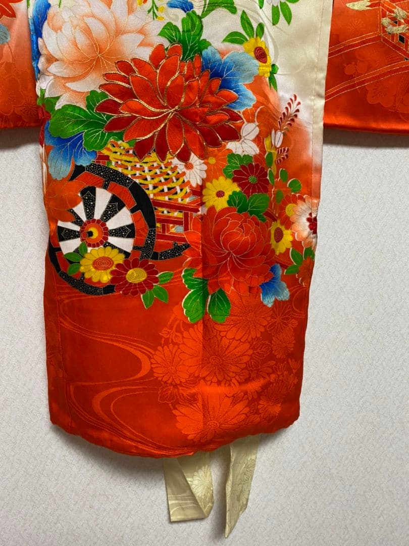 No.128アンティーク子供着物正絹七五三着丈93.5センチ裄丈45センチ