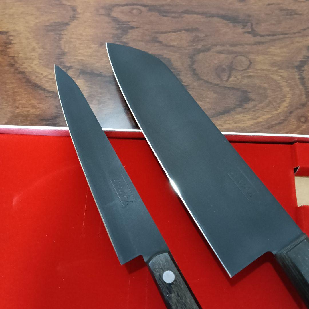 3-60　不二越（NACHI）粉末ハイス鋼 包丁セット 三徳包丁 ペティナイフ