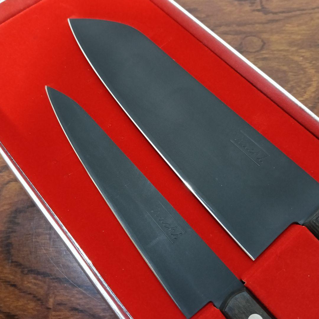 3-60　不二越（NACHI）粉末ハイス鋼 包丁セット 三徳包丁 ペティナイフ