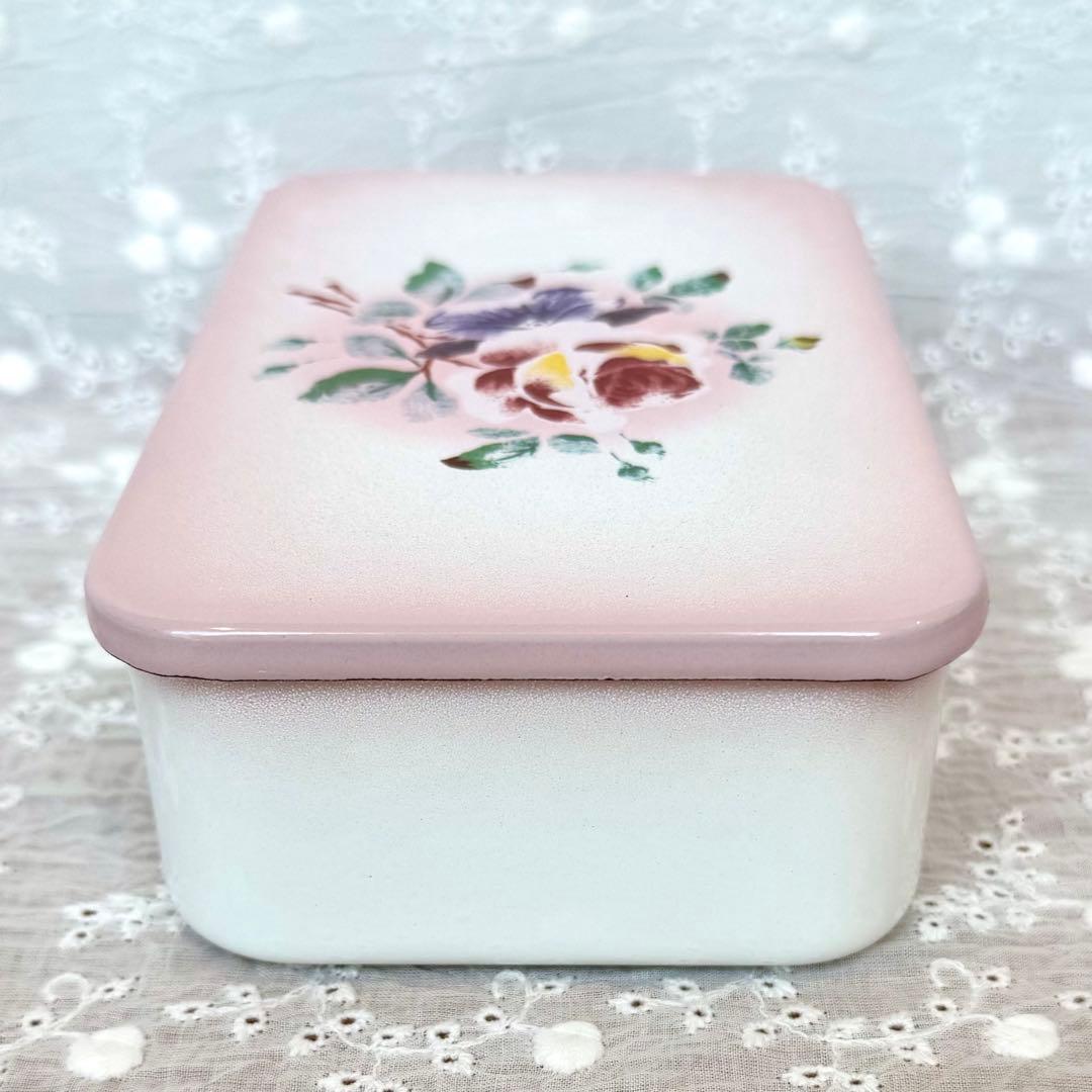 希少レア旧イマン プリンセスローズ ランチボックス箱入り新品 ホーロー 花柄雑貨