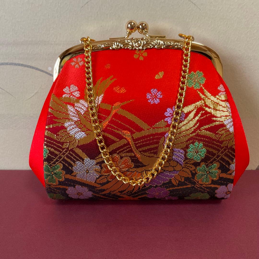 【美品】七歳　七五三鶴と花柄の草履バック小物セット