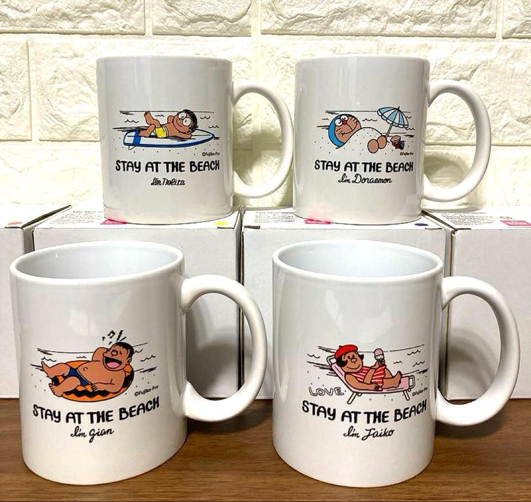 【沖縄限定★希少品★お買得】日焼けドラえもん　ビーチマグカップ 4個セット