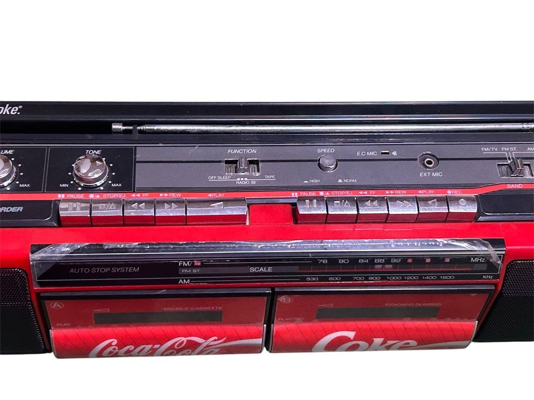 コカコーラ ダブル ラジカセ TRC-938 保存状態良好　昭和レトロ