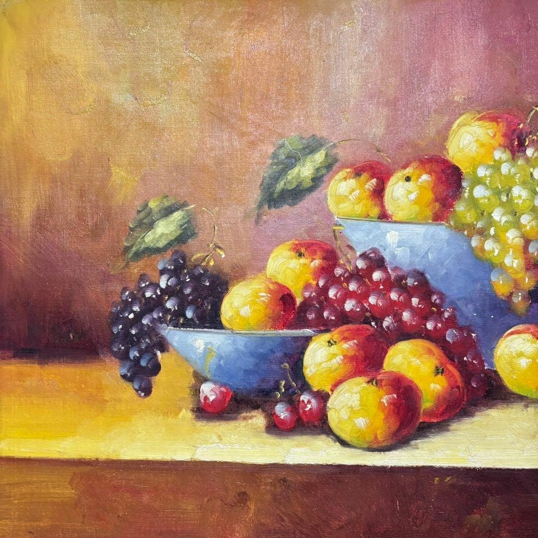 手描き 水彩油画 果物 静物画 潘鸿海 インテリアアート 約70×100cm