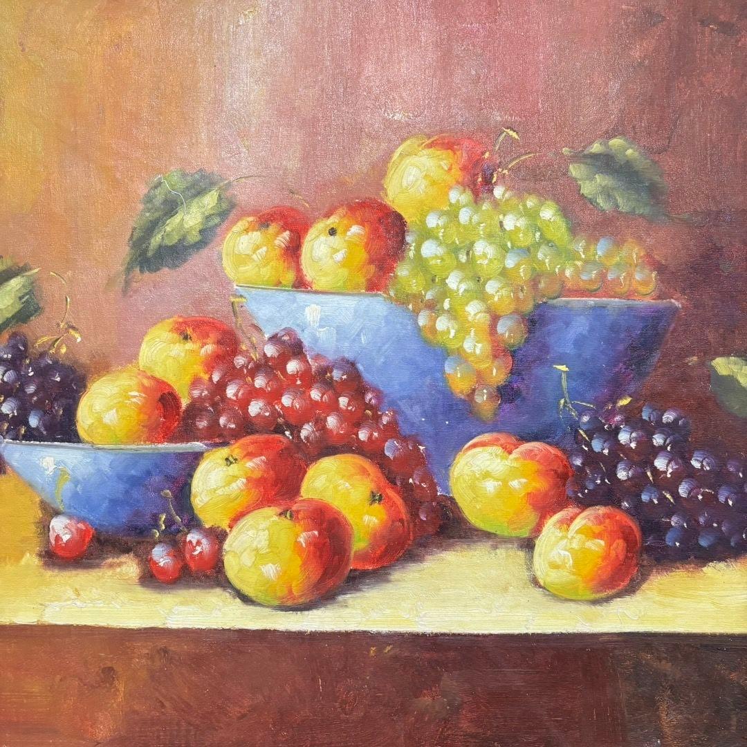 手描き 水彩油画 果物 静物画 潘鸿海 インテリアアート 約70×100cm