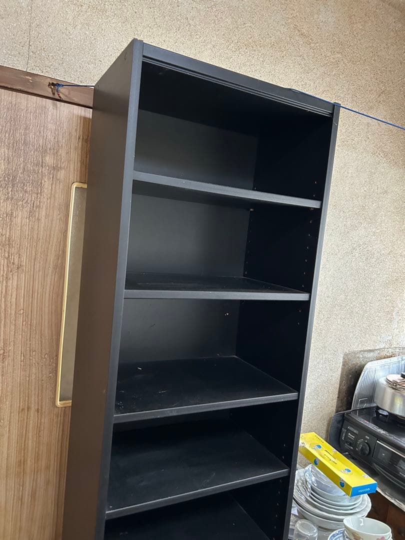 黒い木製シェルフ 6段　美品　2個あり