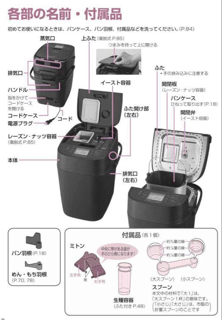 Panasonic SD-MDX100 ホームベーカリー 2017年 付属品有り