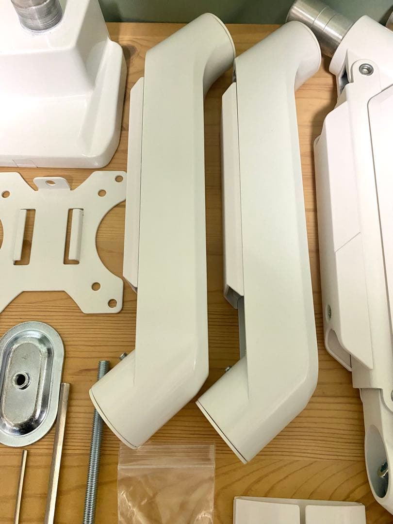 【美品】Pixio PS2D White デュアルモニターアーム