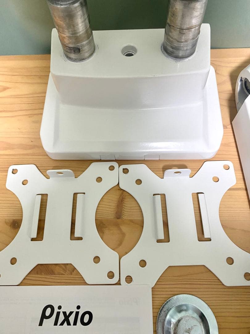 【美品】Pixio PS2D White デュアルモニターアーム