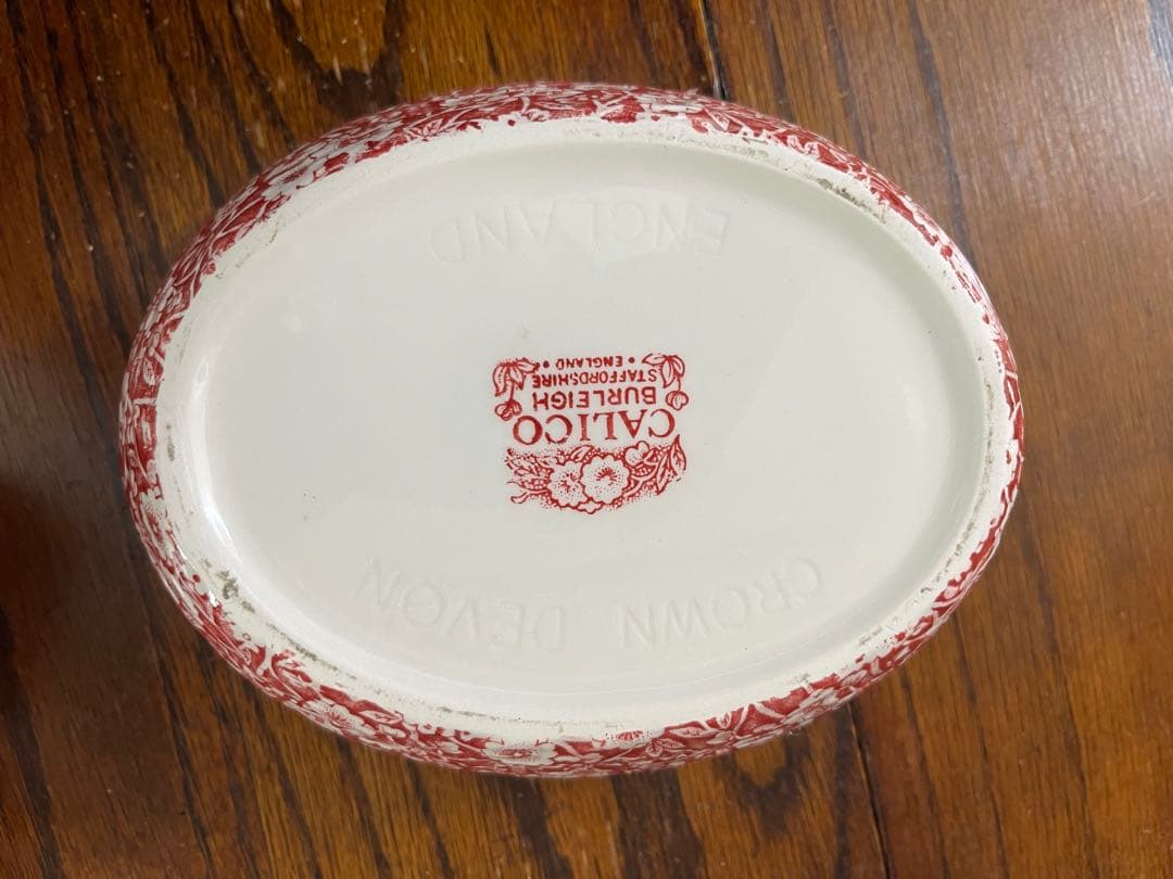 イギリス【美品】バーレイ　burleigh レッドキャリコケース