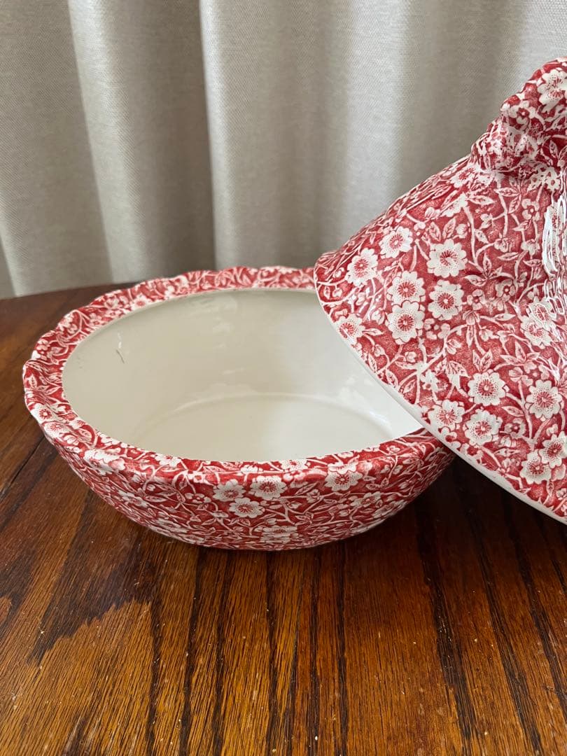 イギリス【美品】バーレイ　burleigh レッドキャリコケース