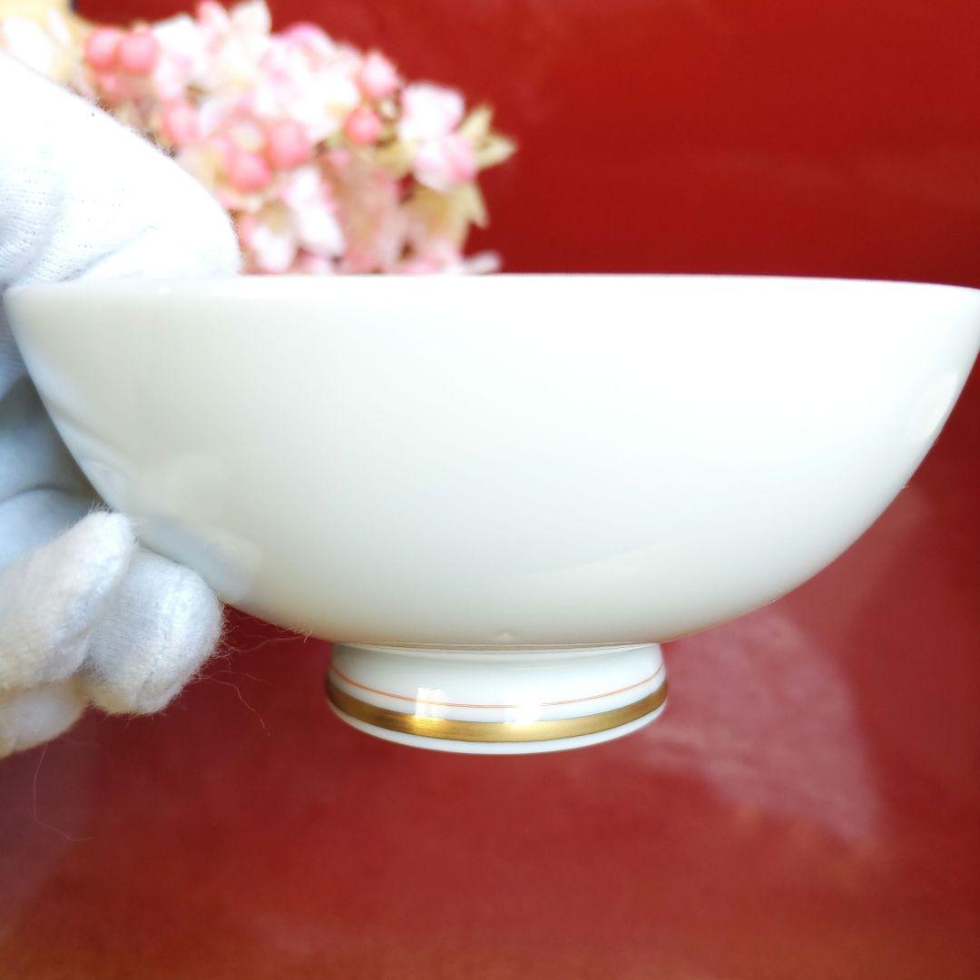 香蘭社　色変わり　ご飯茶碗　飯碗　金彩春蘭　５客　箱入り　しおり付　宮内庁御用達