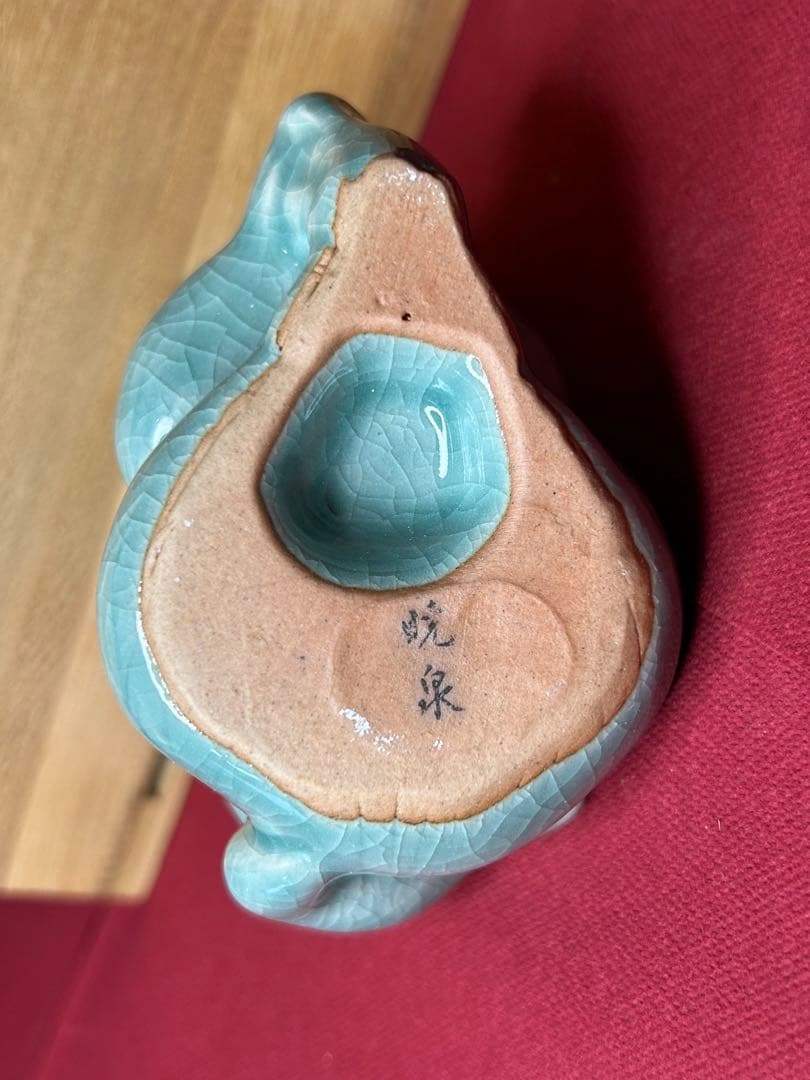 陶器　高麗青磁　水滴　2個　暁泉窯　権泰鉉作　パンダ　親子