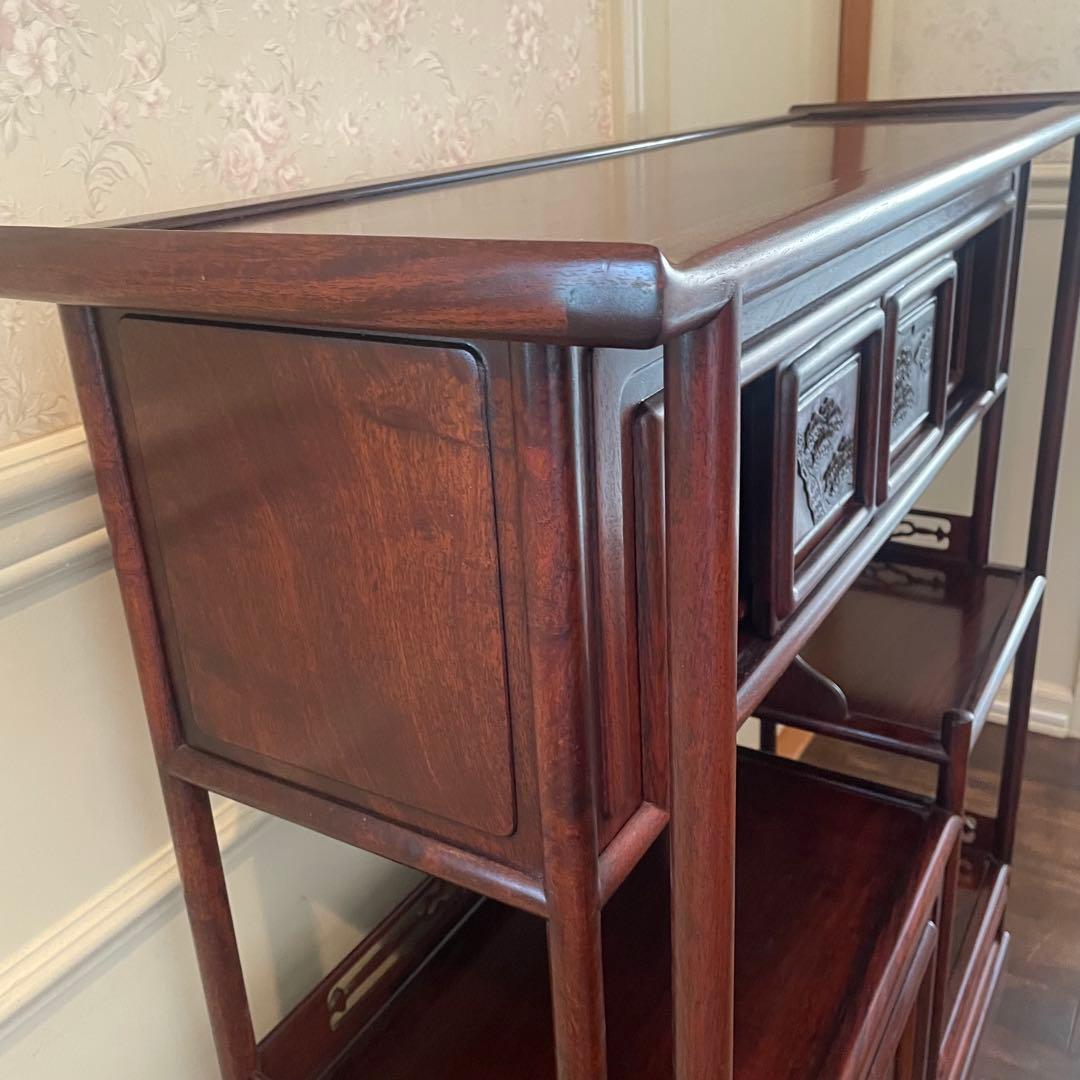 唐木家具 【美品】茶箪笥 ヴィンテージ　飾り棚 アンティーク家具　和家具