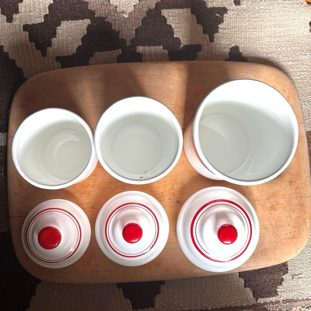 メル53559　琺瑯キャニスターセット（3個）