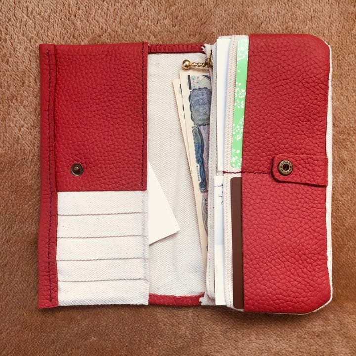 本革長財布 ハンドメイド一点物