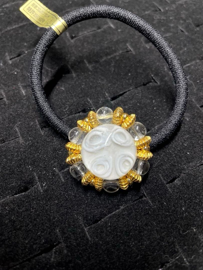 シルバー　ゴールド　チェコガラス　ヘアゴム 金属製　スワロ　クリスタル セット