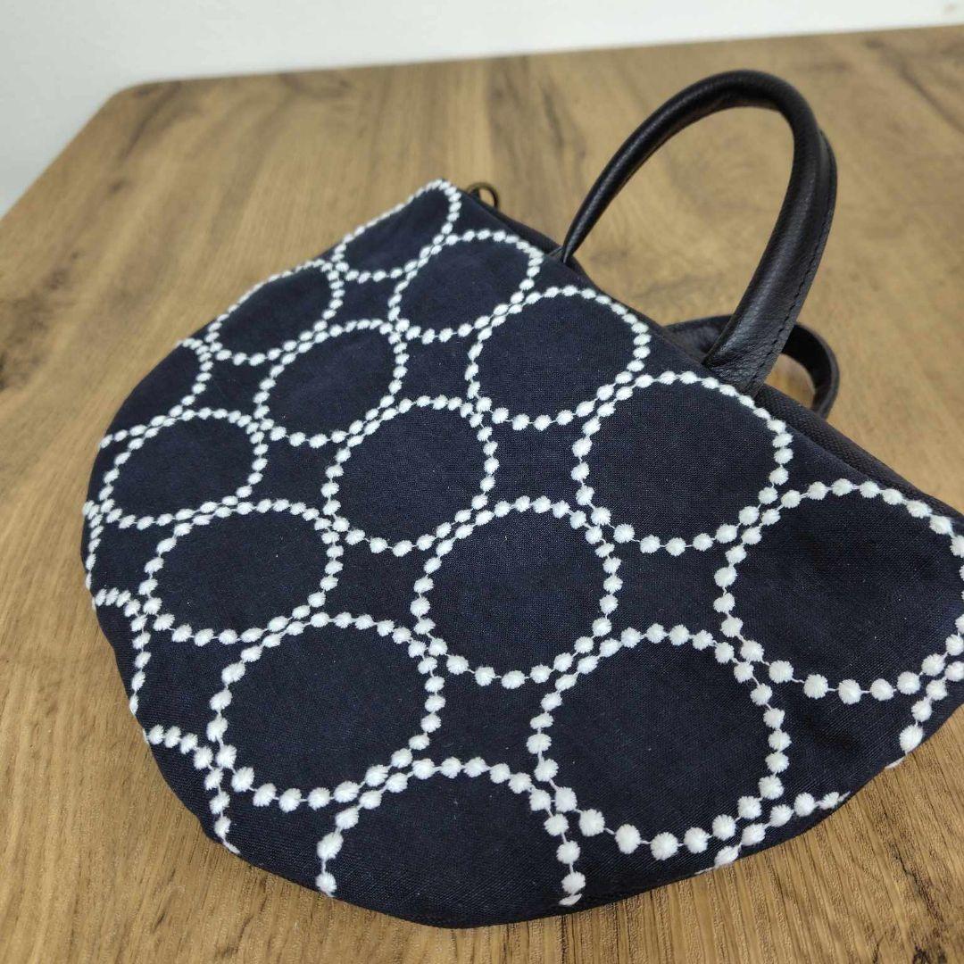 ミナペルホネン/2026tambourineタンバリンネイビー×白/ミニラウンド