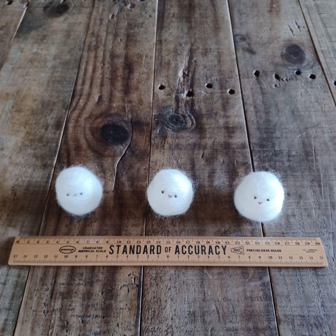 雪の妖精 シマエナガ 羊毛フェルト