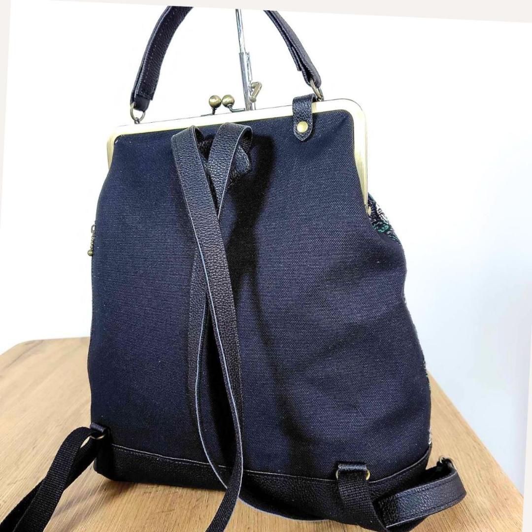 【専用】ミナペルホネン/2025rosyロージィーネイビー/がま口リュッ