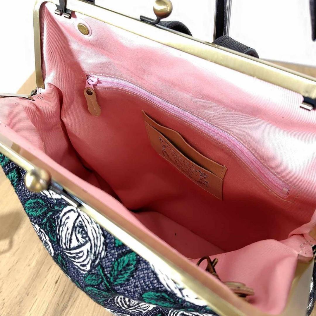 【専用】ミナペルホネン/2025rosyロージィーネイビー/がま口リュッ